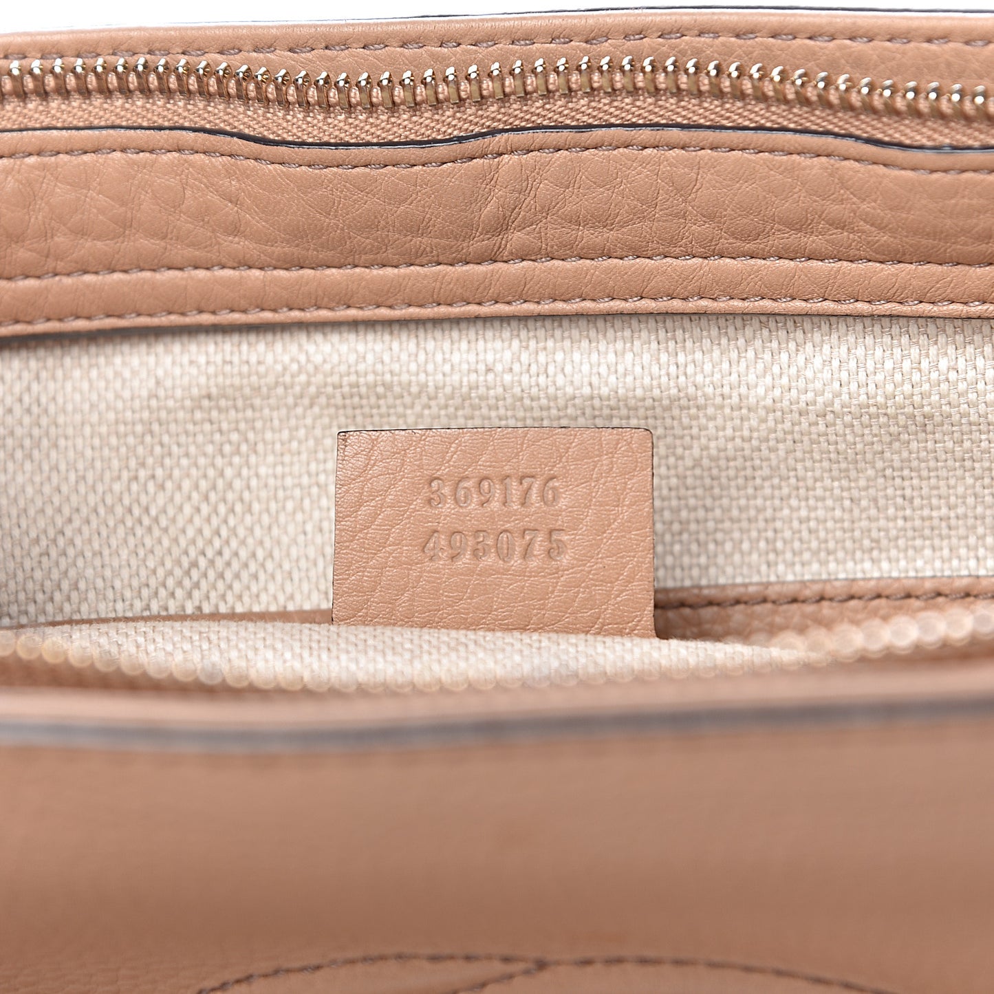 Pebbled Calfskin Small Soho Top Handle Bag Camelia