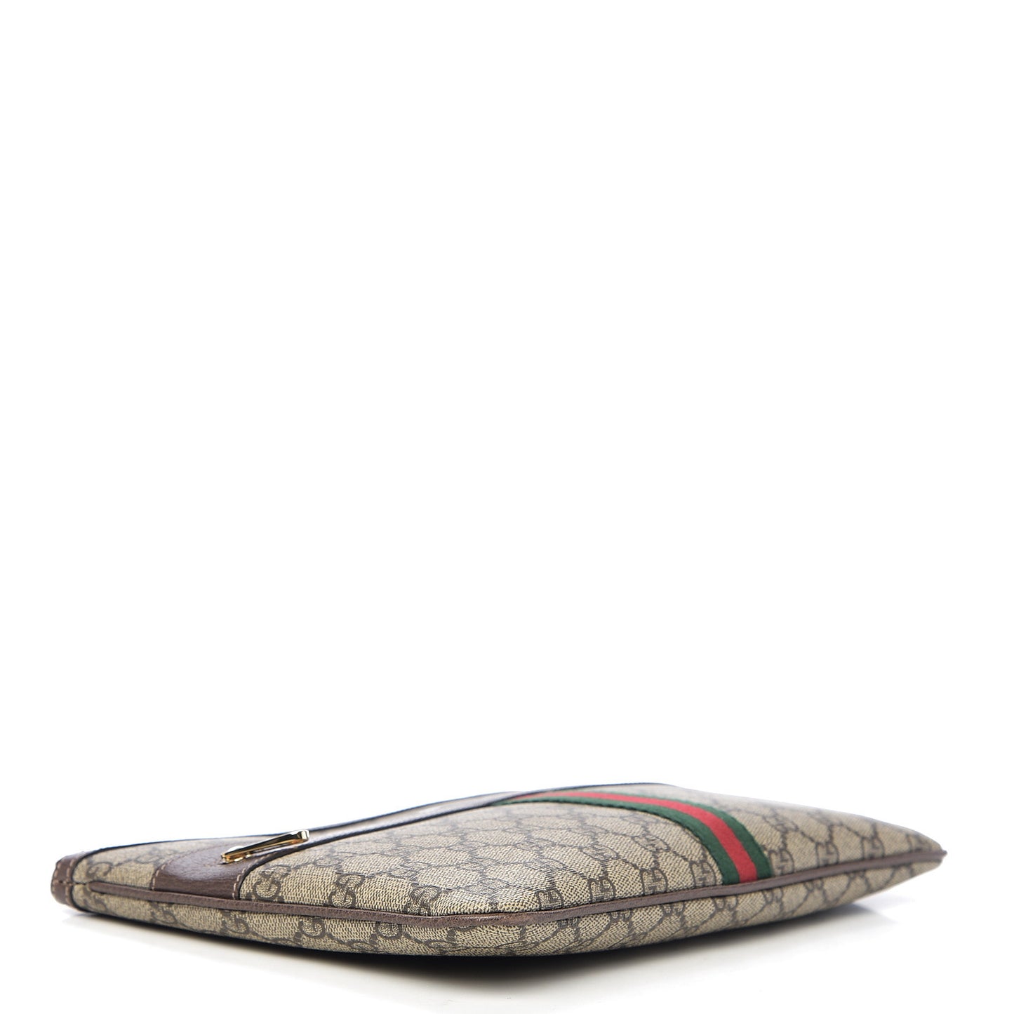 GG Supreme Monogram Large Ophidia Pouch Clutch Brown
