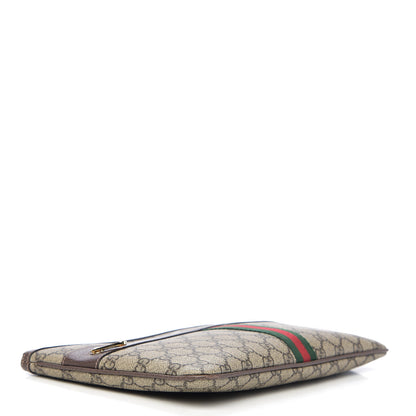 Gucci GG Supreme Monogram Large Ophidia Pouch Clutch Brown 3 of 9