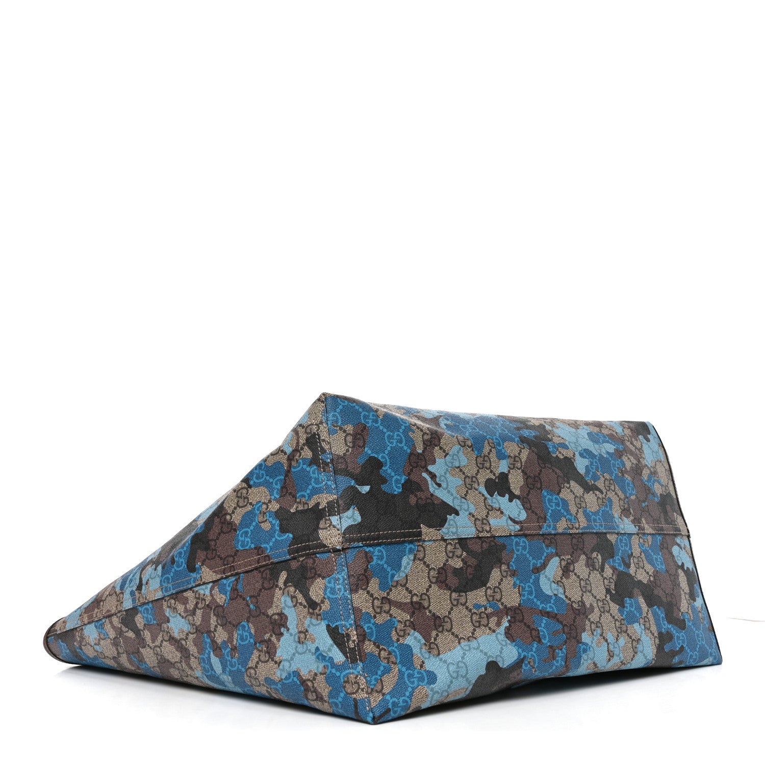 Gucci GG Supreme Monogram Camouflage Print Large Tote Beige Ebony New Acero Blue 4 of 10