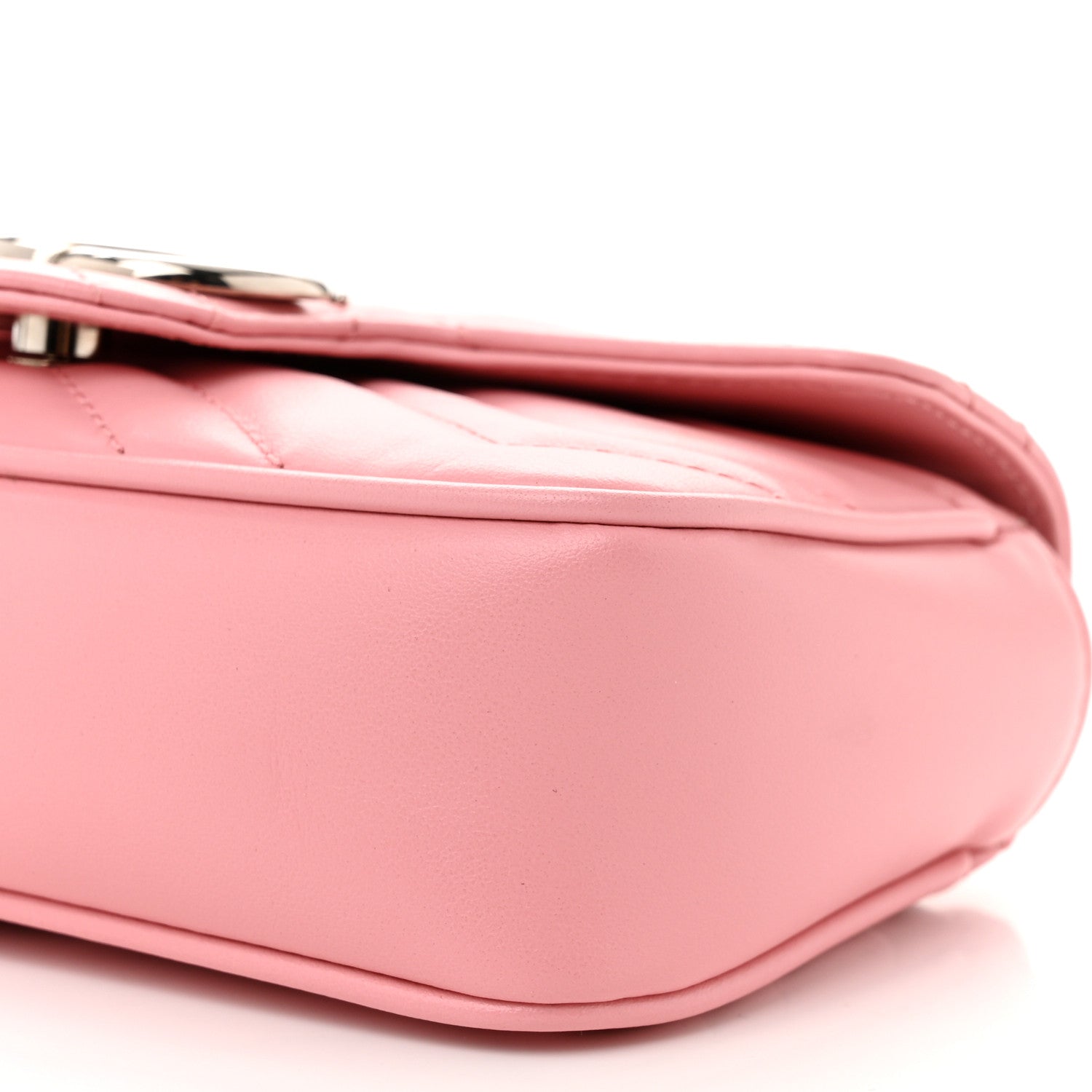 Gucci Calfskin Matelasse Super Mini GG Marmont Shoulder Bag Wild Rose 10 of 11