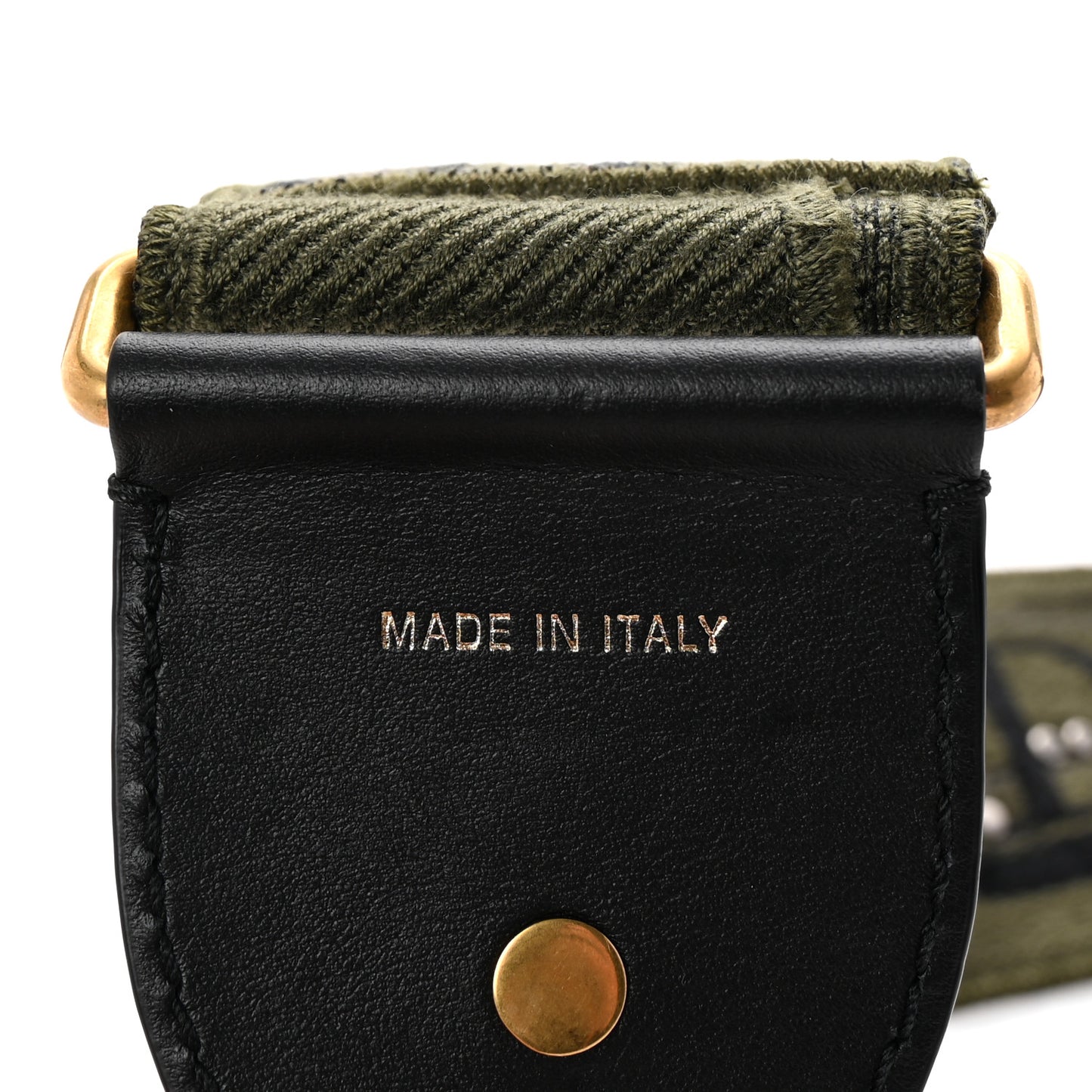 Canvas Embroidered Studded Camouflage Shoulder Strap Vert Multicolor