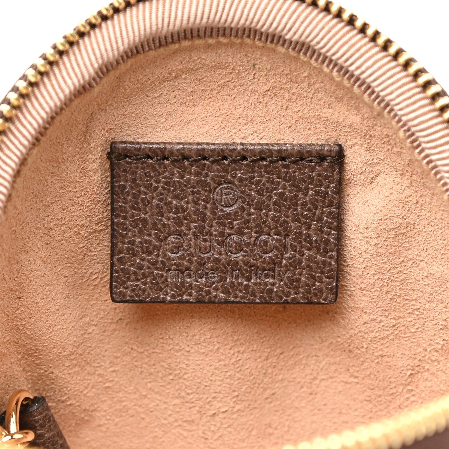 Gucci GG Supreme Monogram Web Ophidia Round Coin Purse Beige New Acero 5 of 10