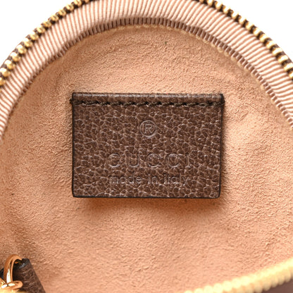 Gucci GG Supreme Monogram Web Ophidia Round Coin Purse Beige New Acero 5 of 10