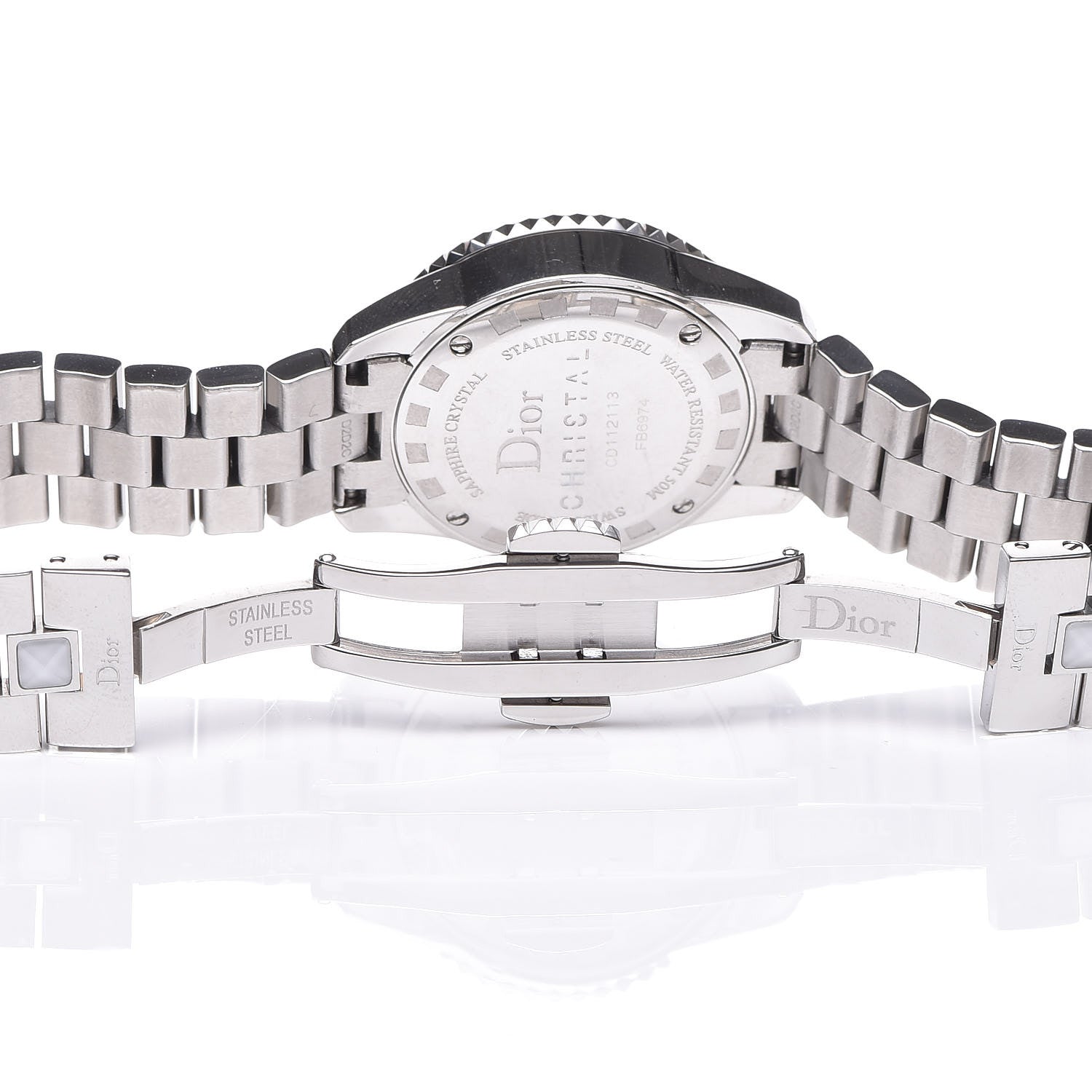 Christian Dior Stainless Steel Diamond Sapphire 29mm Christal Quartz Watch White 6 of 8