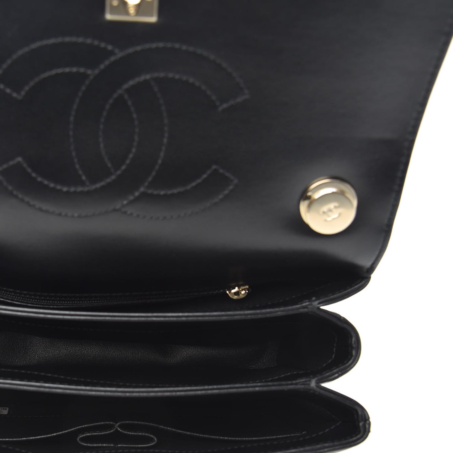 Lambskin Quilted Small Trendy CC Dual Handle Flap Bag Black