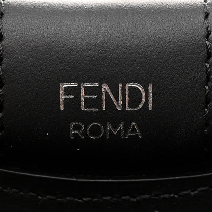 Fendi Wicker Vitello Century FF 1974 Small Runaway Shopper Tote Natural Black 6 of 9