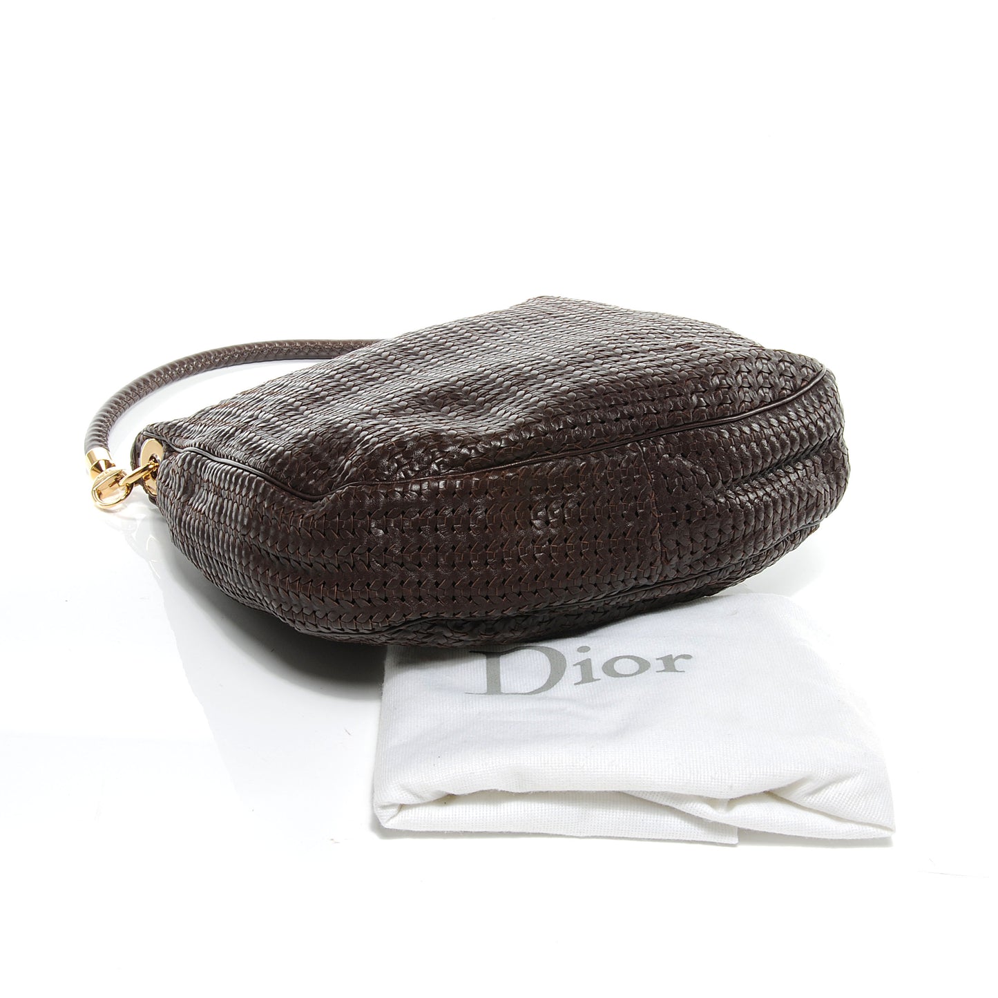 Lambskin Woven Hobo Brown