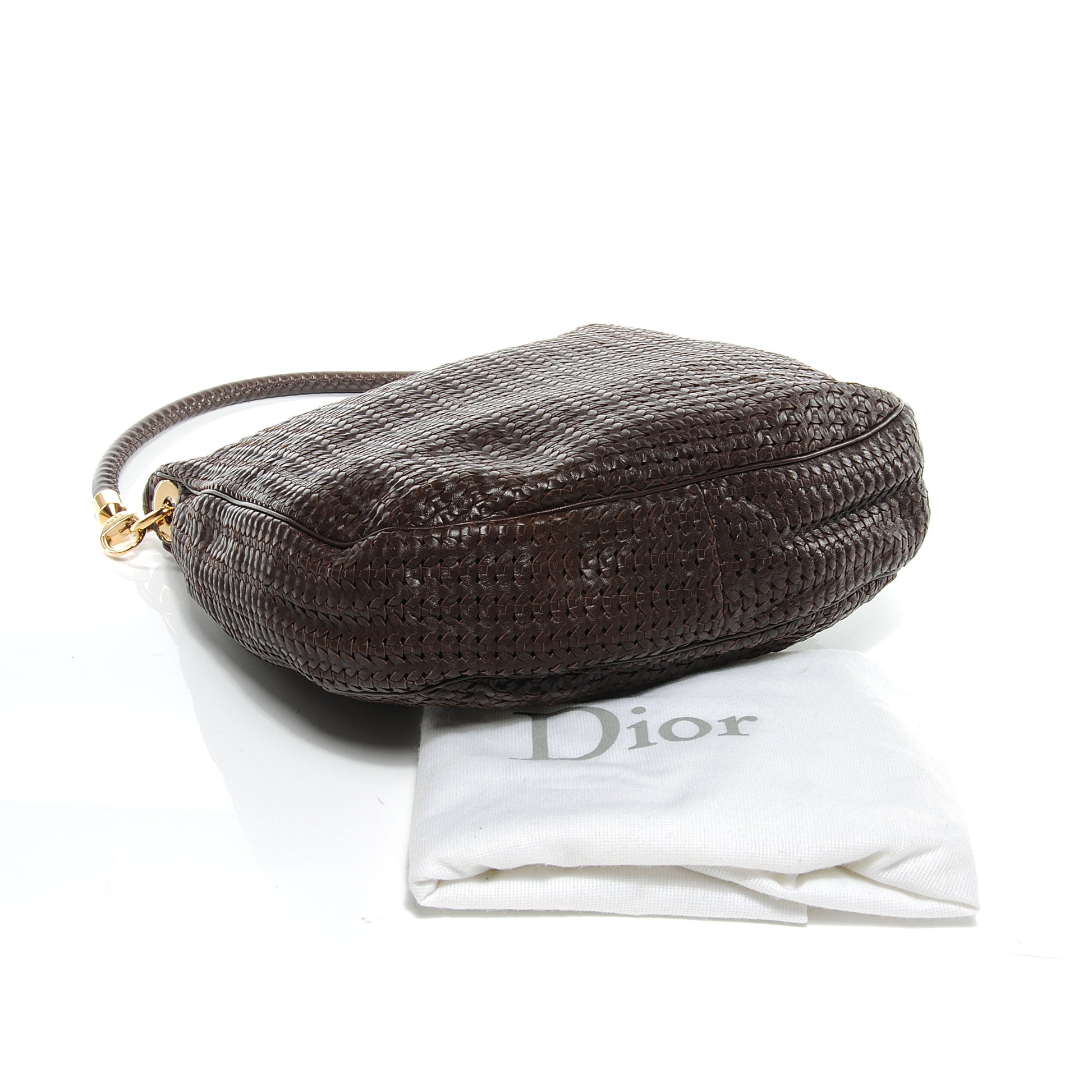 Christian Dior Lambskin Woven Hobo Brown 4 of 7