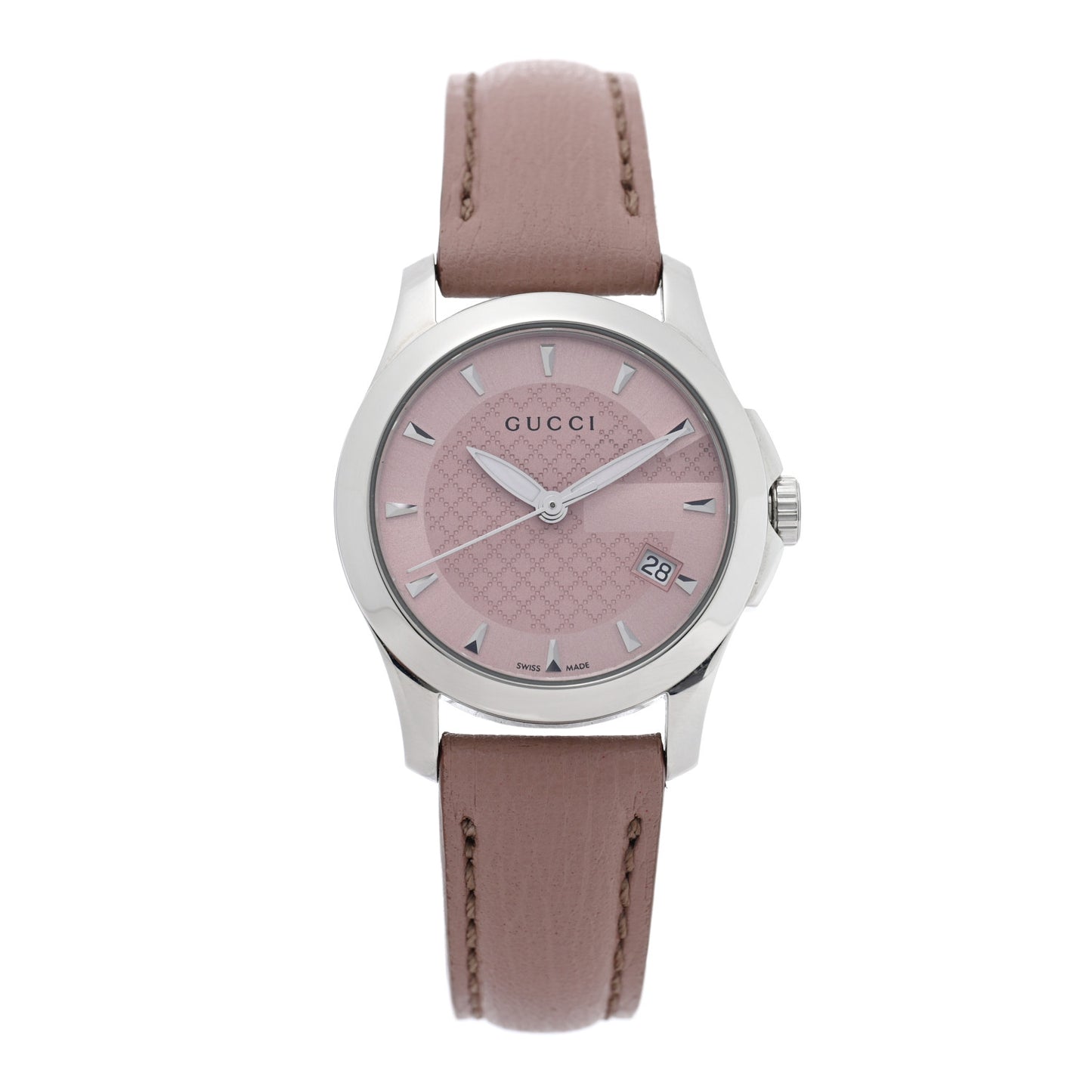Stainless Steel Calfskin 27mm G-Timeless Quartz Watch Pink