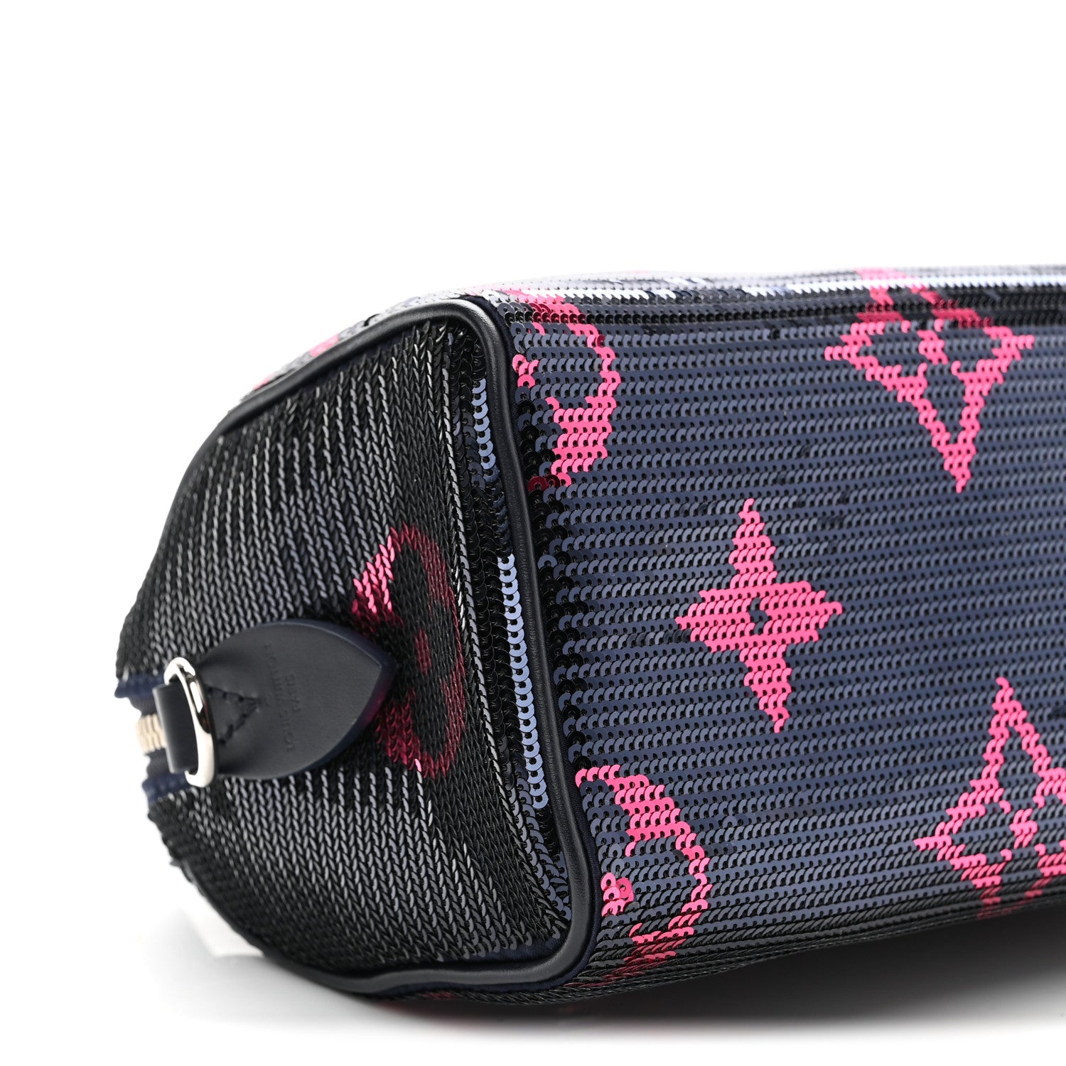 Louis Vuitton Giant Monogram Sequins Speedy Bandouliere 18 Navy Fuchsia 8 of 9