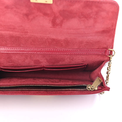 Christian Dior Lambskin Cannage Dioraddict Wallet on Chain Clutch Fuchsia 4 of 4