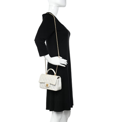Chanel Iridescent Lambskin Quilted Mini Top Handle Rectangular Flap White 2 of 11