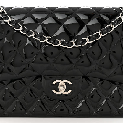 Chanel Patent Quilted Jumbo Double Flap Black 8 of 11
