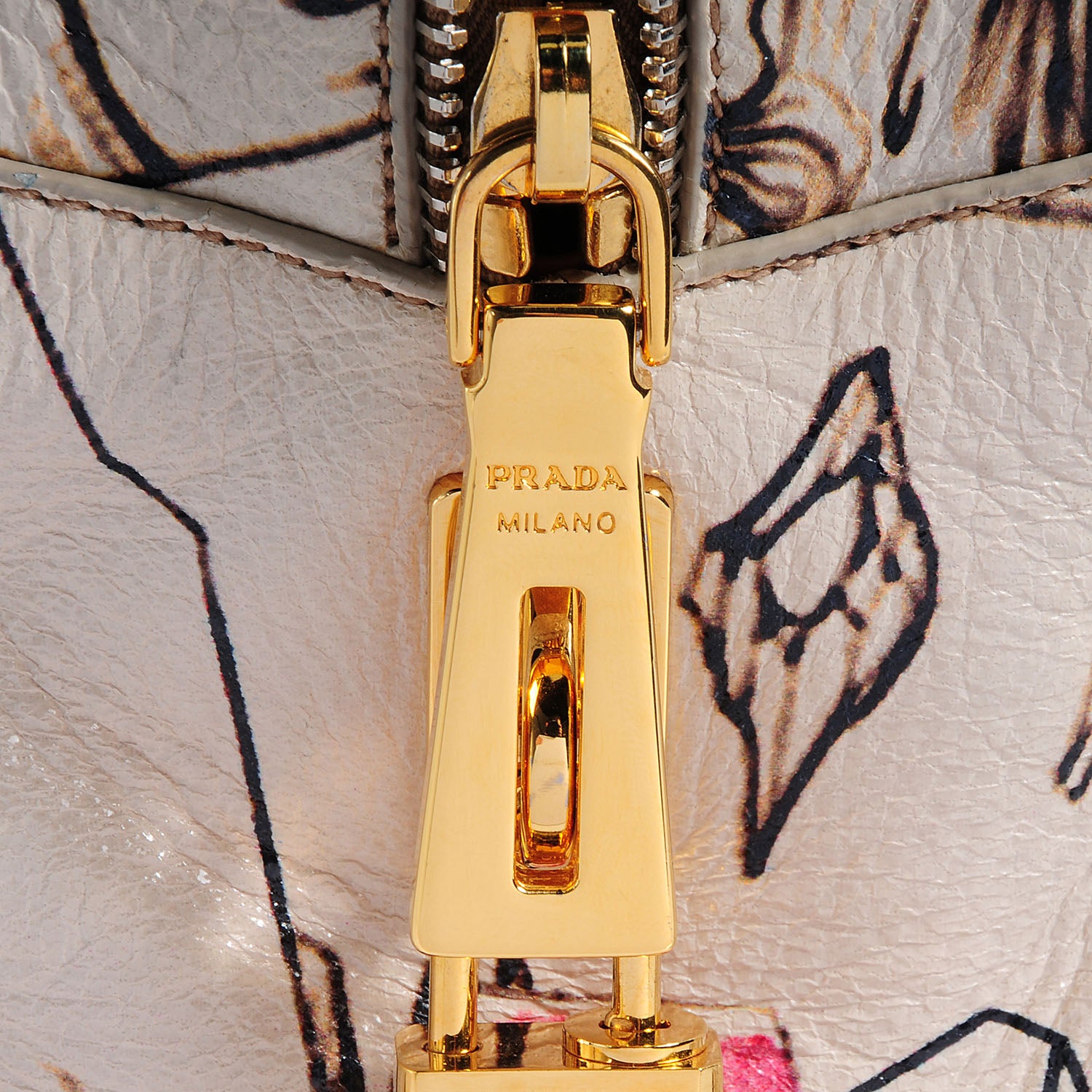 Prada X JAMES JEAN Cervo Lux Fairy Print Large Double Handle Boston Bag Prugna 4 of 12