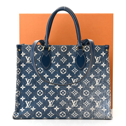 Louis Vuitton Monogram Jacquard Denim Onthego MM Bleu 12 of 12