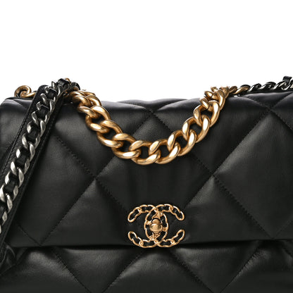 Chanel Goatskin Quilted Large Chanel 19 Flap Black 8 of 10