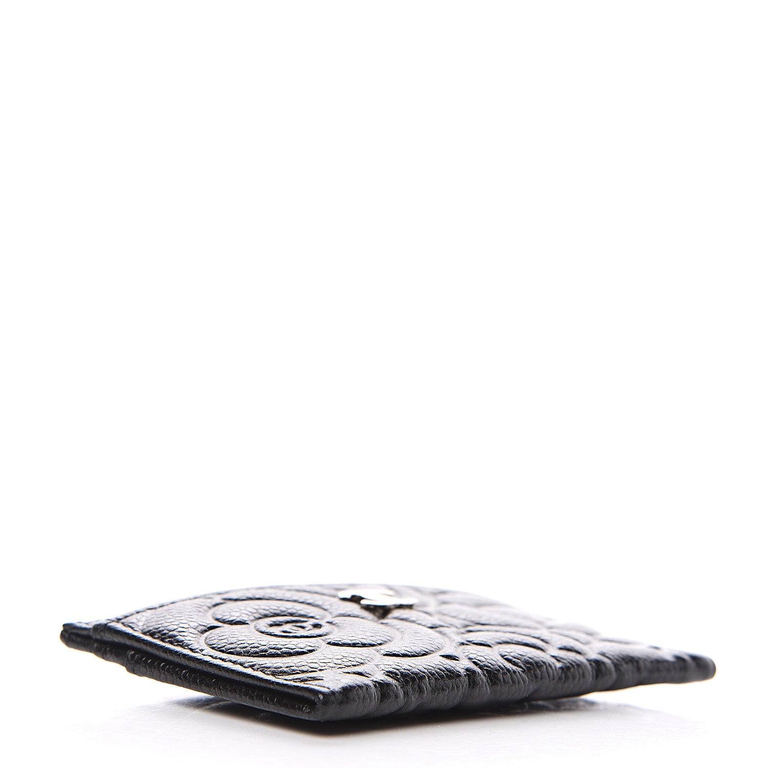 Chanel Caviar Camellia Embossed Card Holder Black 3 of 8