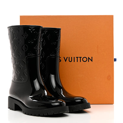 Louis Vuitton Rubber Embossed Monogram Splash Rain Short Boots 41 Black 12 of 12