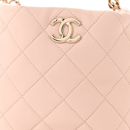 Chanel Lambskin Quilted Resin Bi-Color Chain Bucket Bag Light Beige 8 of 10