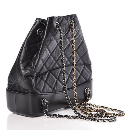 Chanel Aged Calfskin Quilted Small Gabrielle Backpack Black 3 of 10