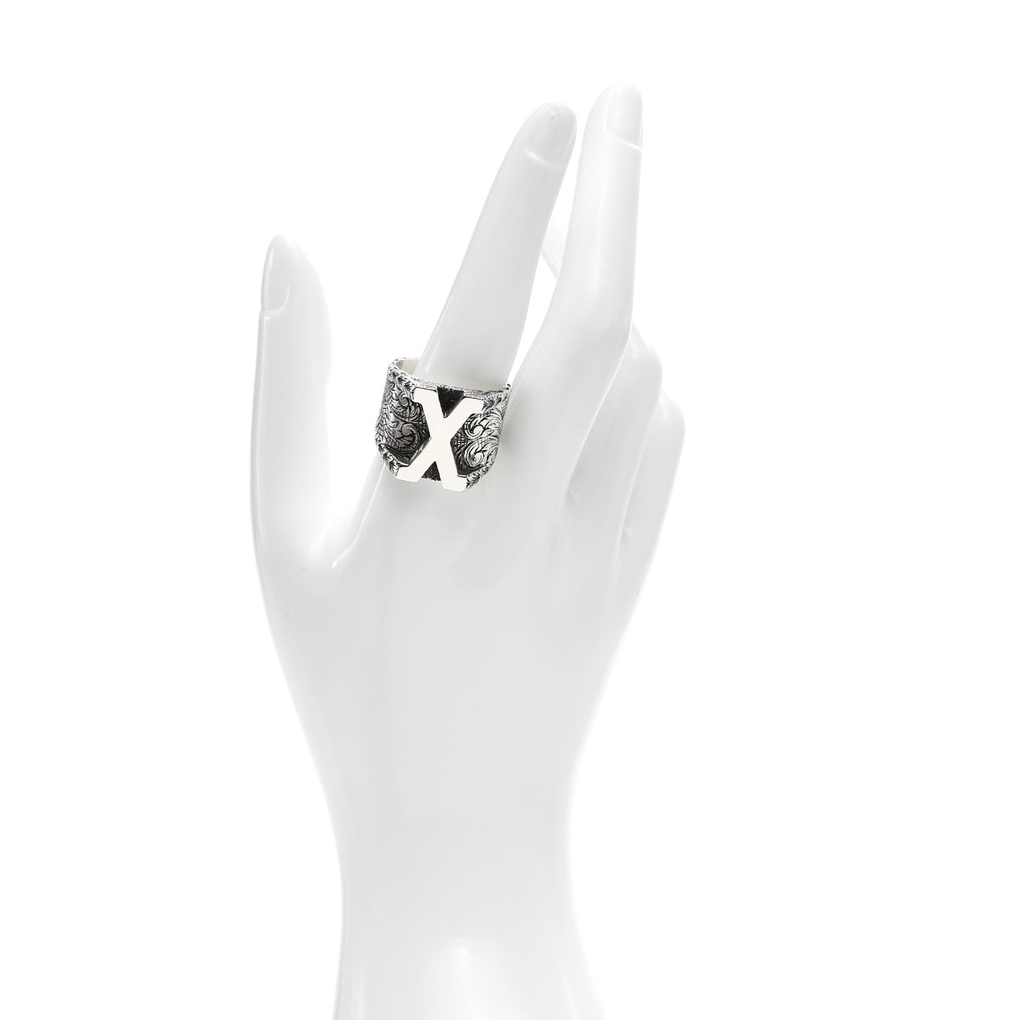 Sterling Silver Letter X Ring 66 11.5