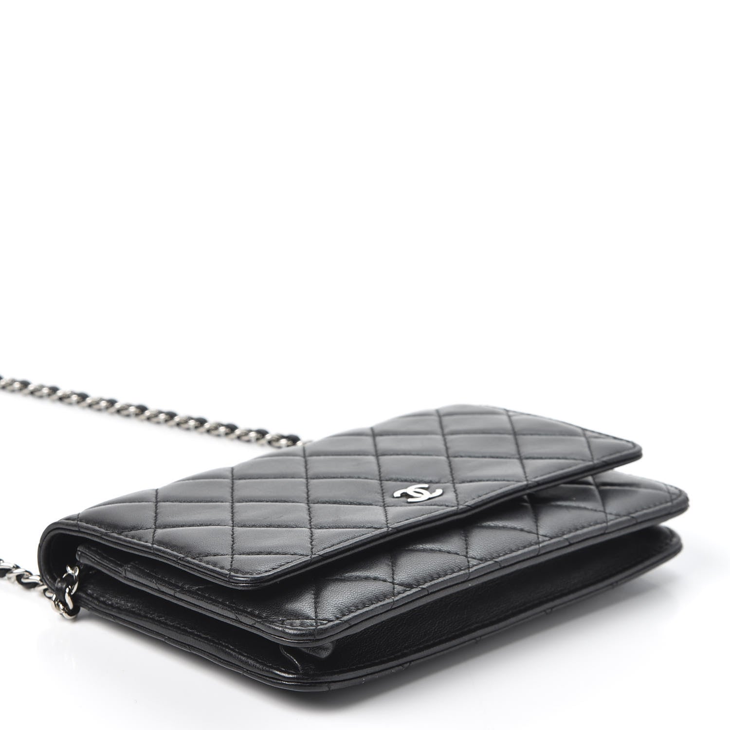 Chanel Lambskin Quilted Wallet On Chain WOC Black 3 of 11