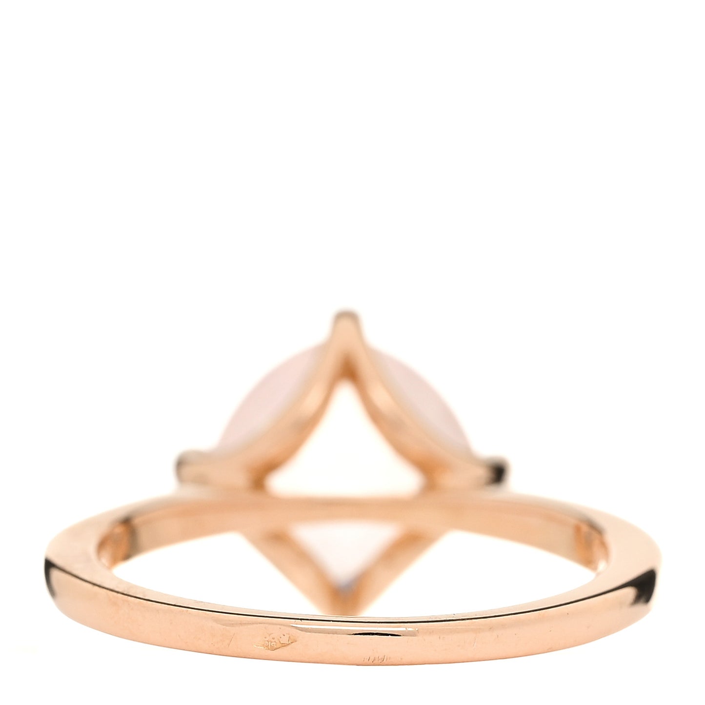 18K Pink Gold Diamond Rose Quartz Inde Mysterieuse Ring 54 6.75