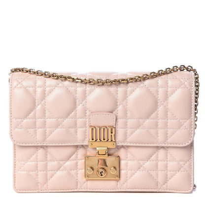 Christian Dior Lambskin Cannage Dioraddict Wallet on Chain Clutch Rose Poudre 1 of 11