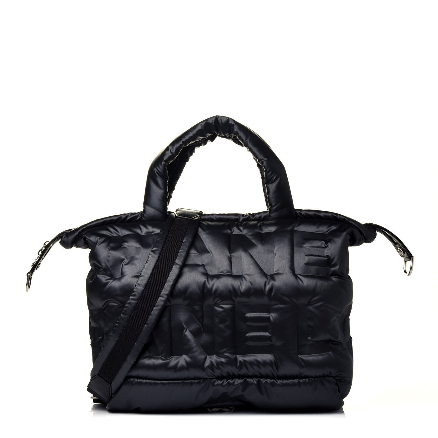 Nylon Embossed Doudoune Bowling Bag Black
