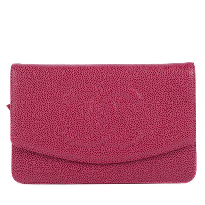 Chanel Caviar Timeless CC Wallet on Chain WOC Dark Fuchsia 1 of 18