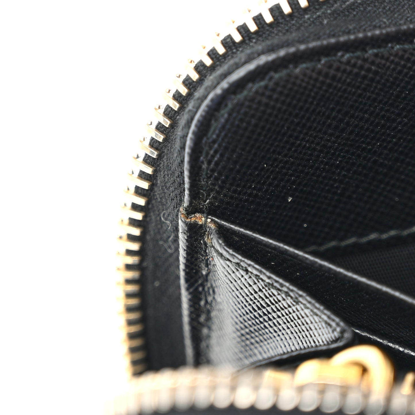 Saffiano Metal Zip Around Wallet Black