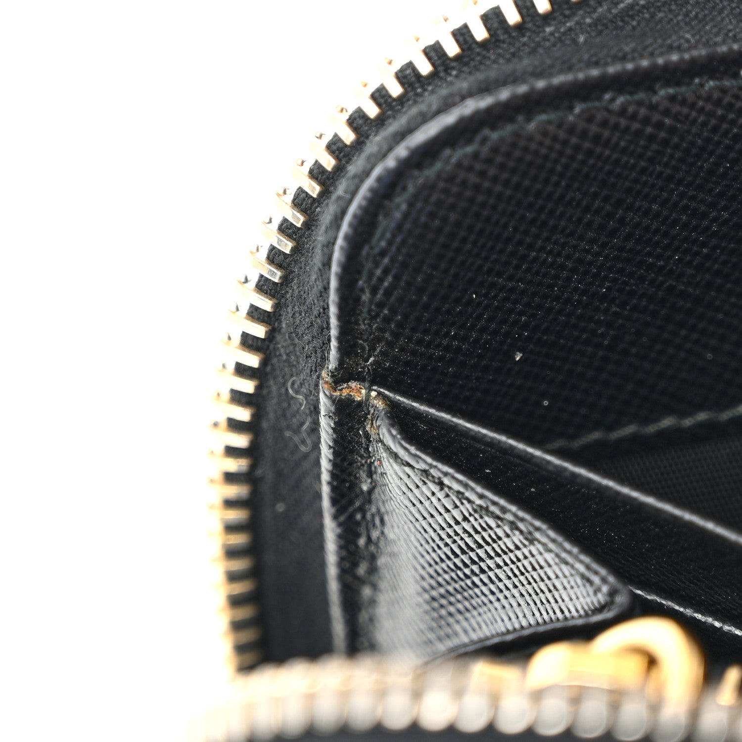 Prada Saffiano Metal Zip Around Wallet Black 11 of 15