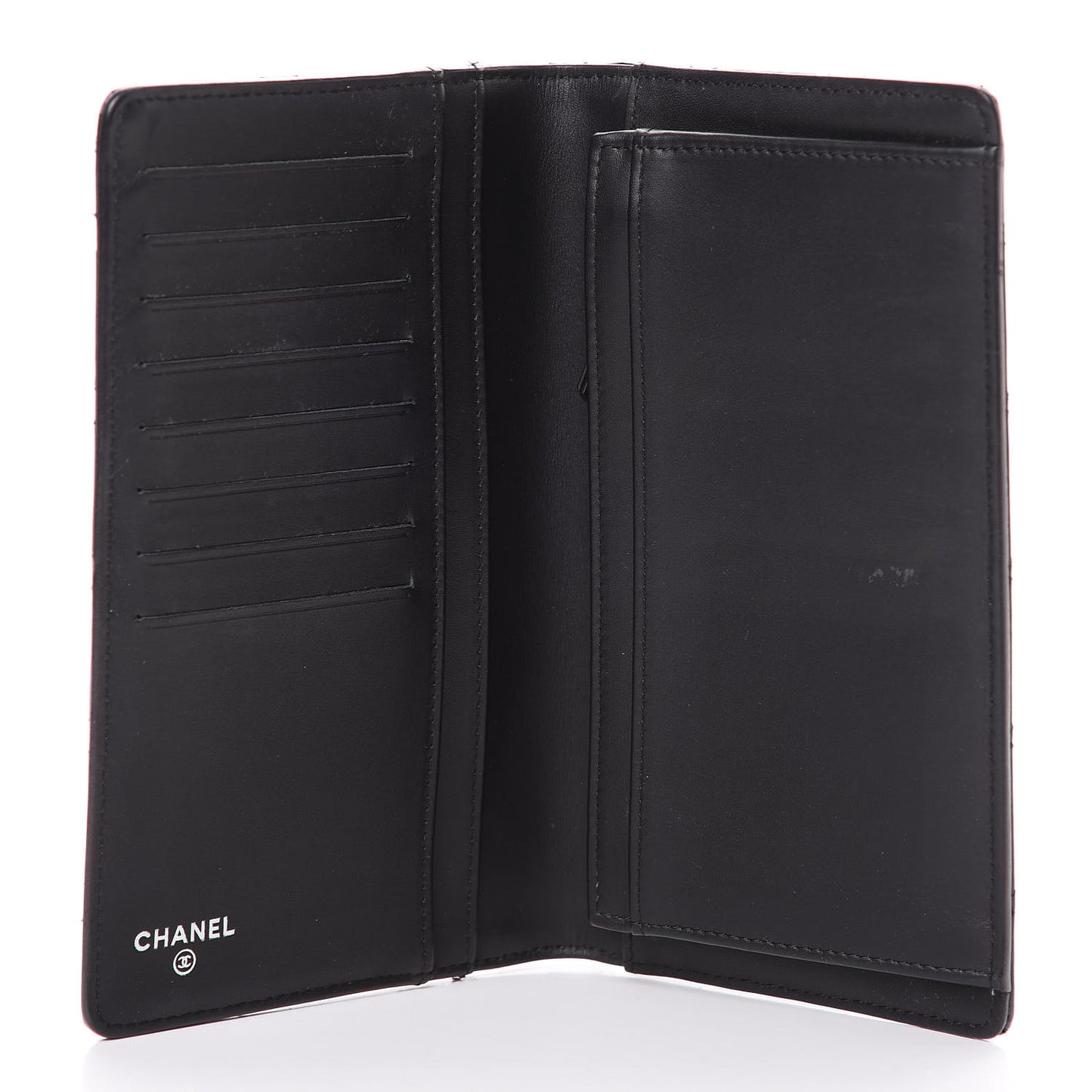 Patent Quilted Brilliant Yen Wallet Black