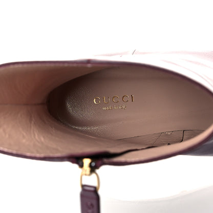 Gucci Nappa Zumi Mid Ankle Boots 41 Vintage Bordeaux 6 of 9