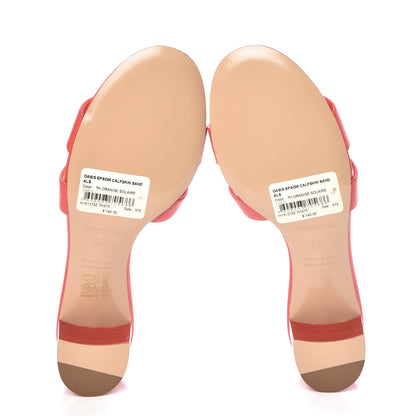 Hermes Epsom Oasis Sandals 37.5 Orange Solaire 5 of 10