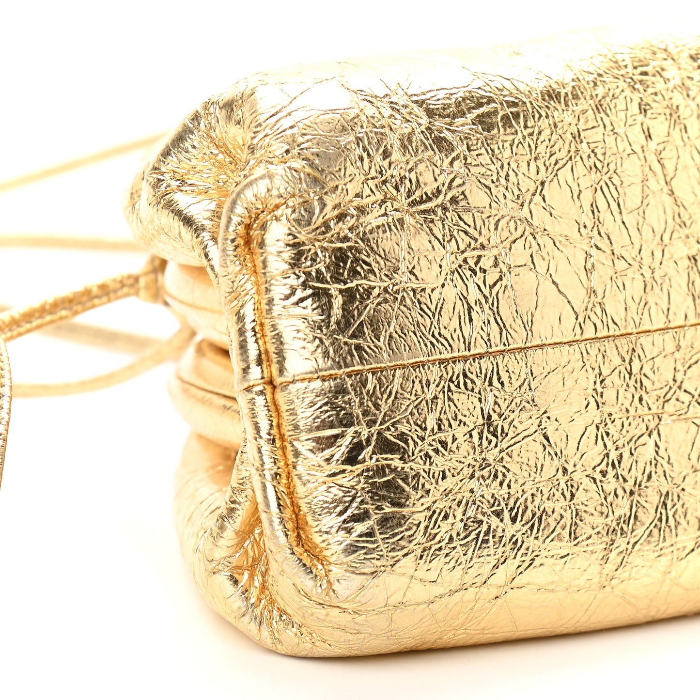Metallic Crinkled Lambskin The Mini Pouch Oro