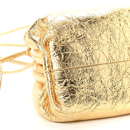 Bottega Veneta Metallic Crinkled Lambskin The Mini Pouch Oro 9 of 10