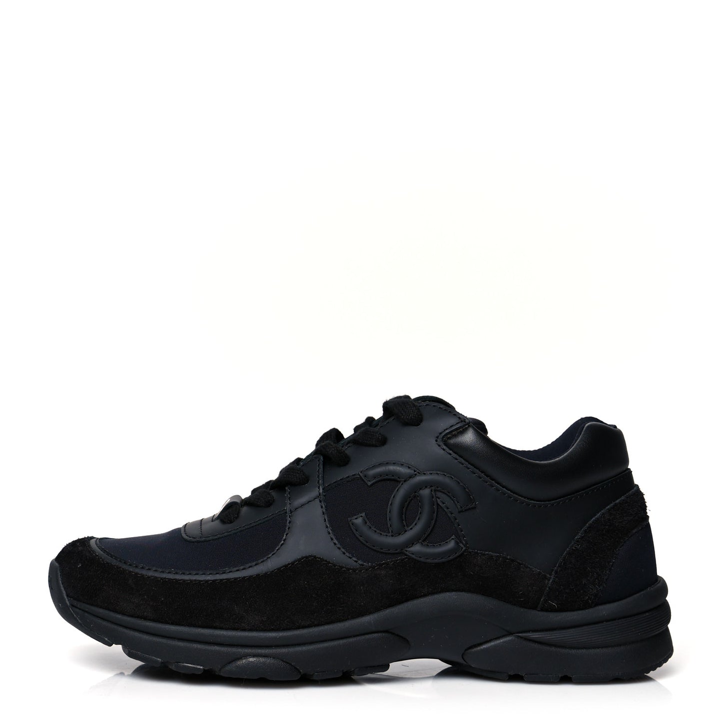 Toile Suede Calfskin CC Sneakers 37 Black