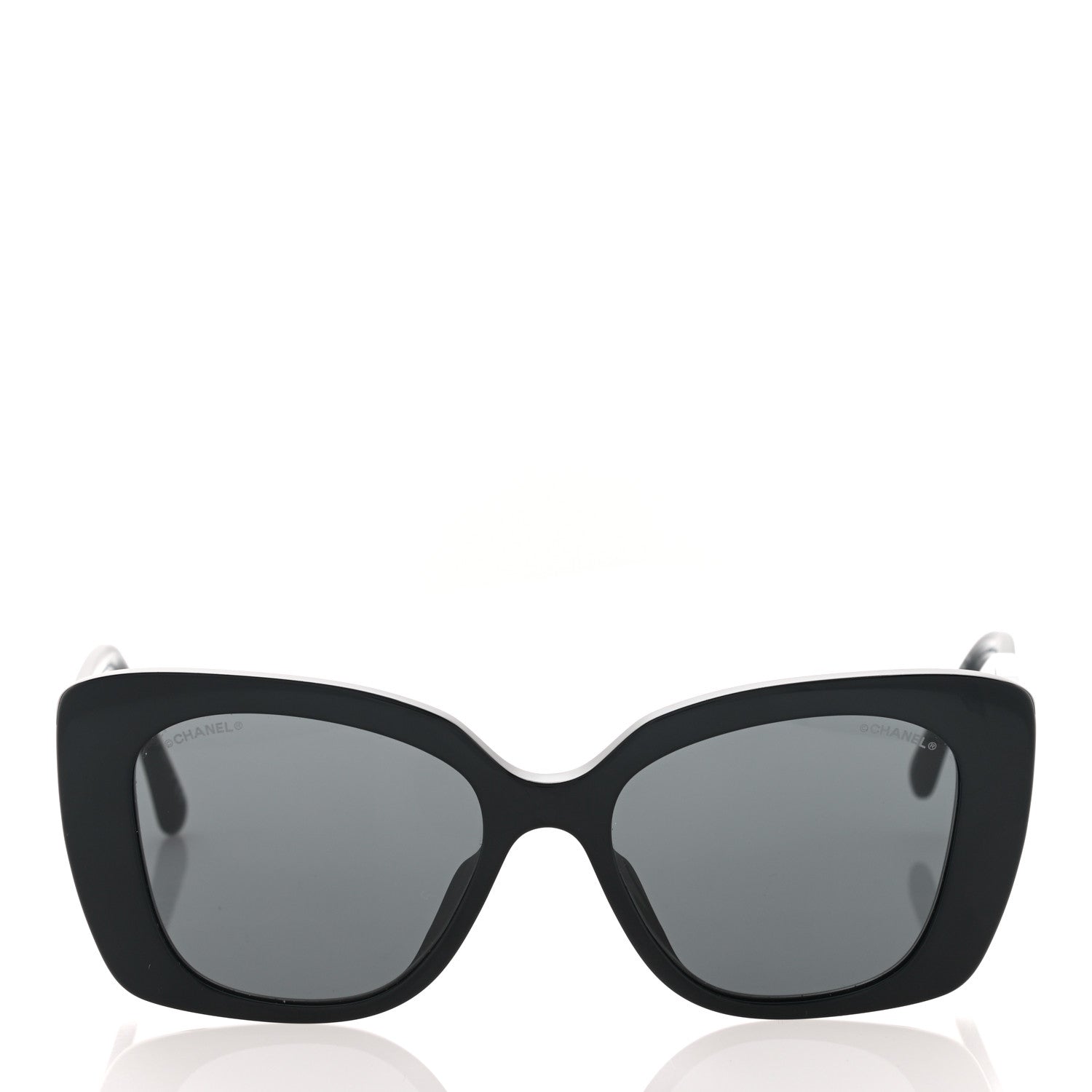 Chanel Acetate Strass Square Sunglasses 5422-B-A Black White 2 of 8