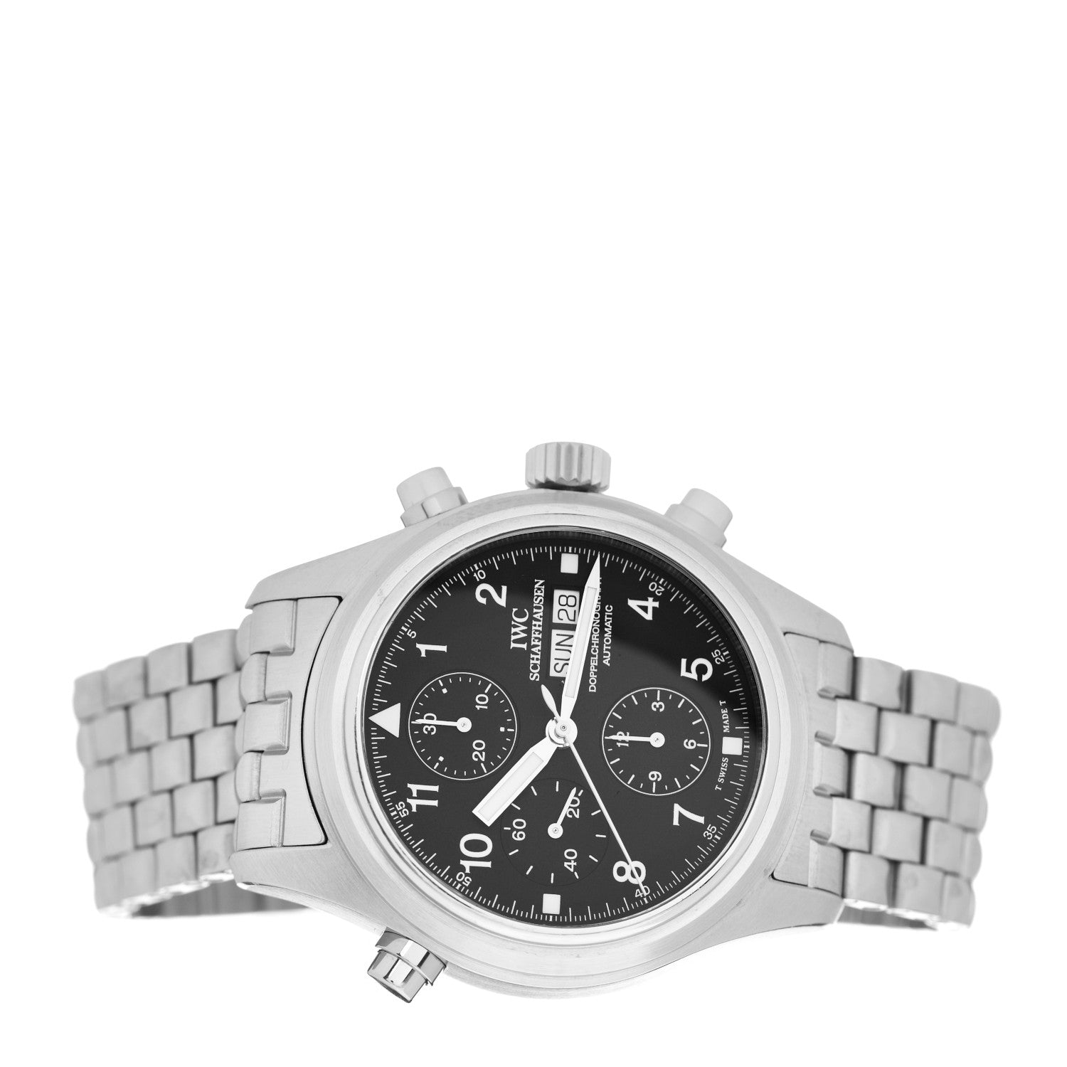 IWC Stainless Steel 42mm Double Doppel Chronograph Automatic Watch Black IW371319 2 of 5