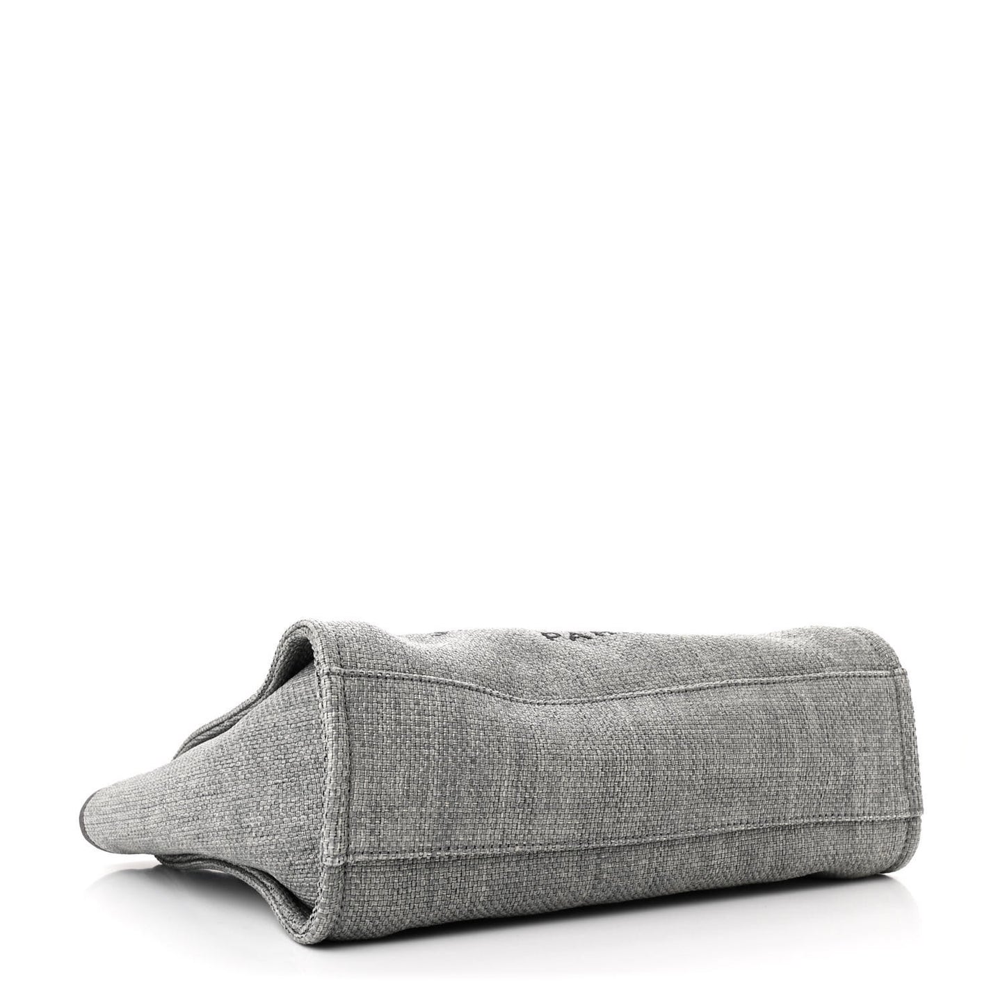 Woven Straw Raffia Small Deauville Tote Charcoal