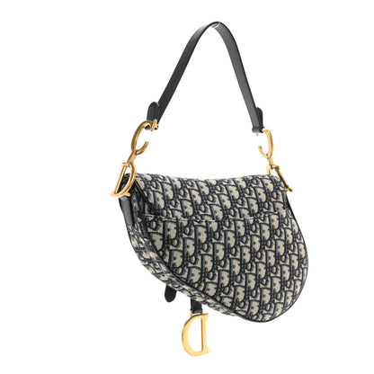Christian Dior Oblique Saddle Bag Blue 3 of 8
