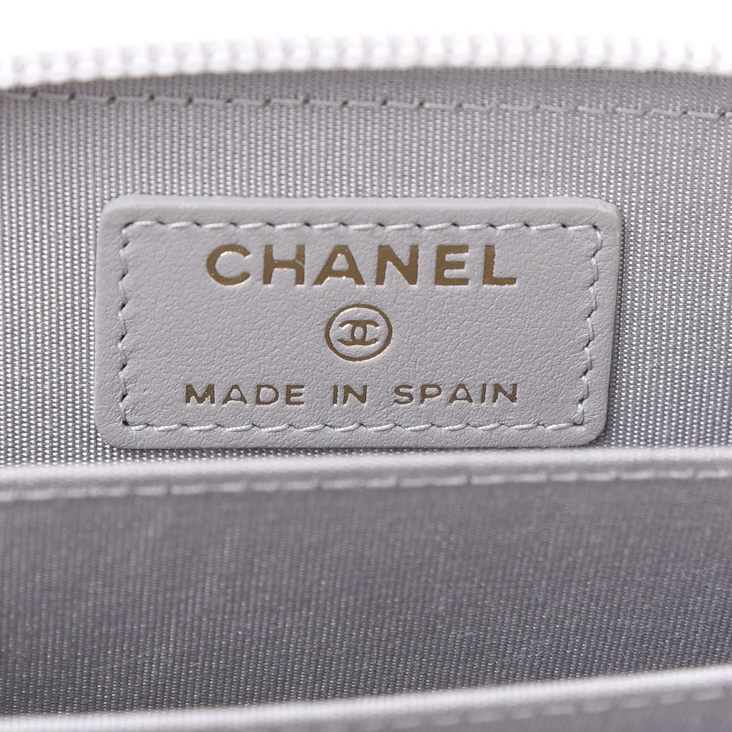 Chanel Caviar Quilted Boy Zip Around Coin Purse Wallet Grey 8 of 11