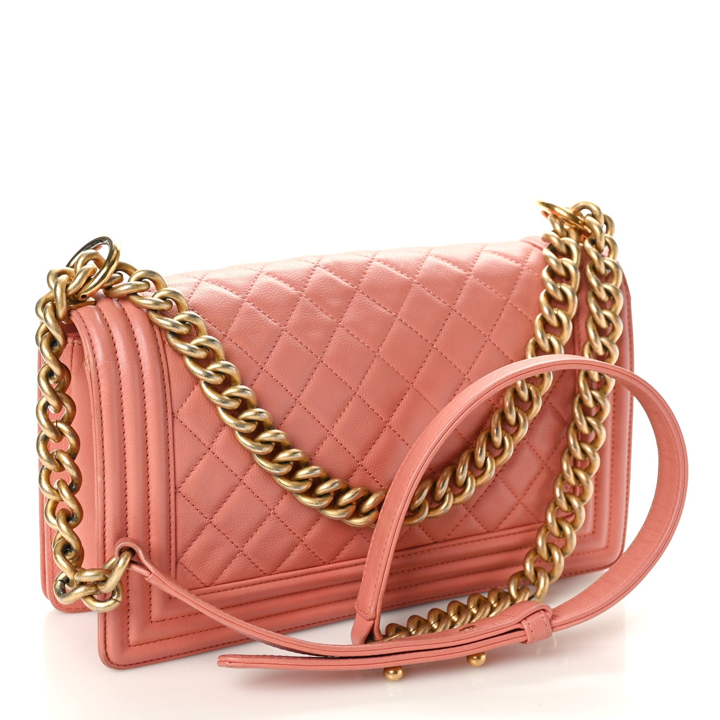 Caviar Quilted Medium Boy Flap Pink