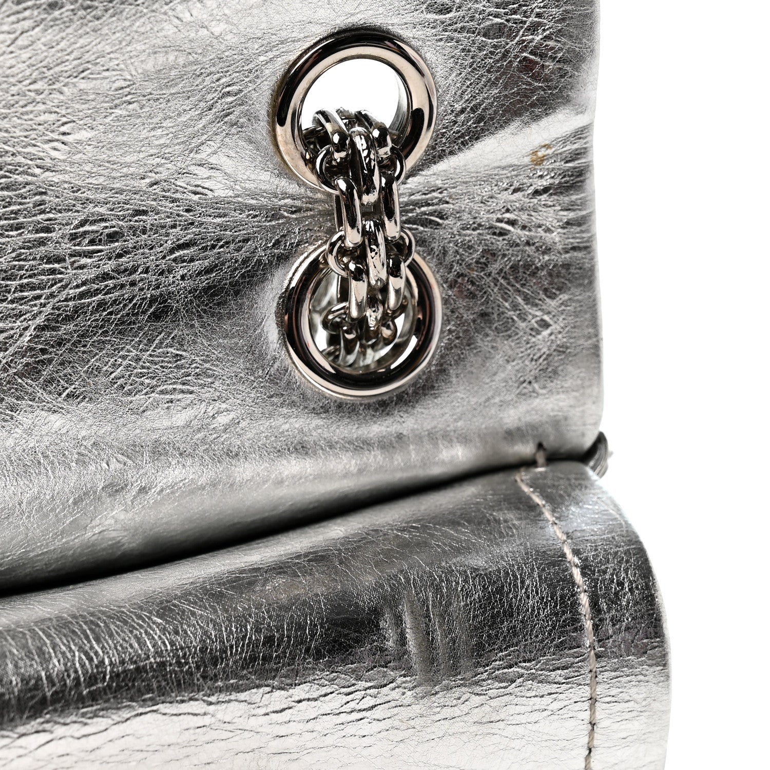 Chanel Metallic Aged Calfskin Quilted 2.55 Reissue 226 Flap Silver 10 of 13