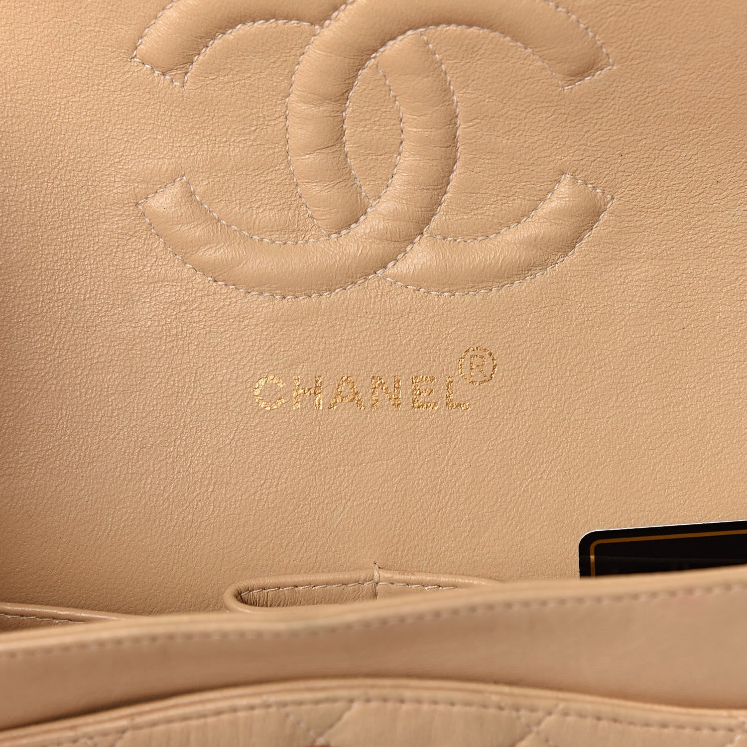Chanel Lambskin Quilted Medium Double Flap Beige 7 of 15