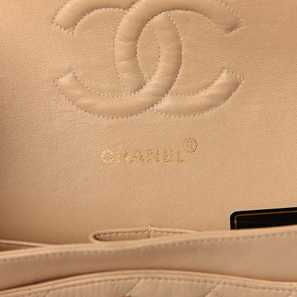 Chanel Lambskin Quilted Medium Double Flap Beige 7 of 15