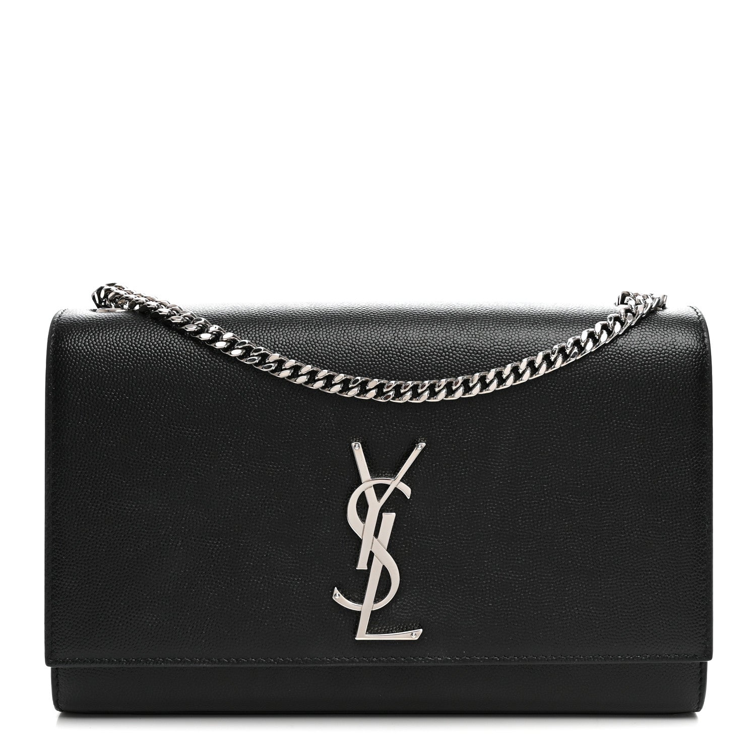 Saint Laurent Grain De Poudre Medium Classic Monogram Kate Satchel Black 1 of 9