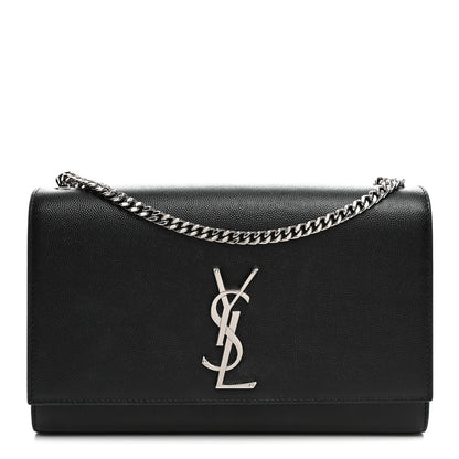Saint Laurent Grain De Poudre Medium Classic Monogram Kate Satchel Black 1 of 9
